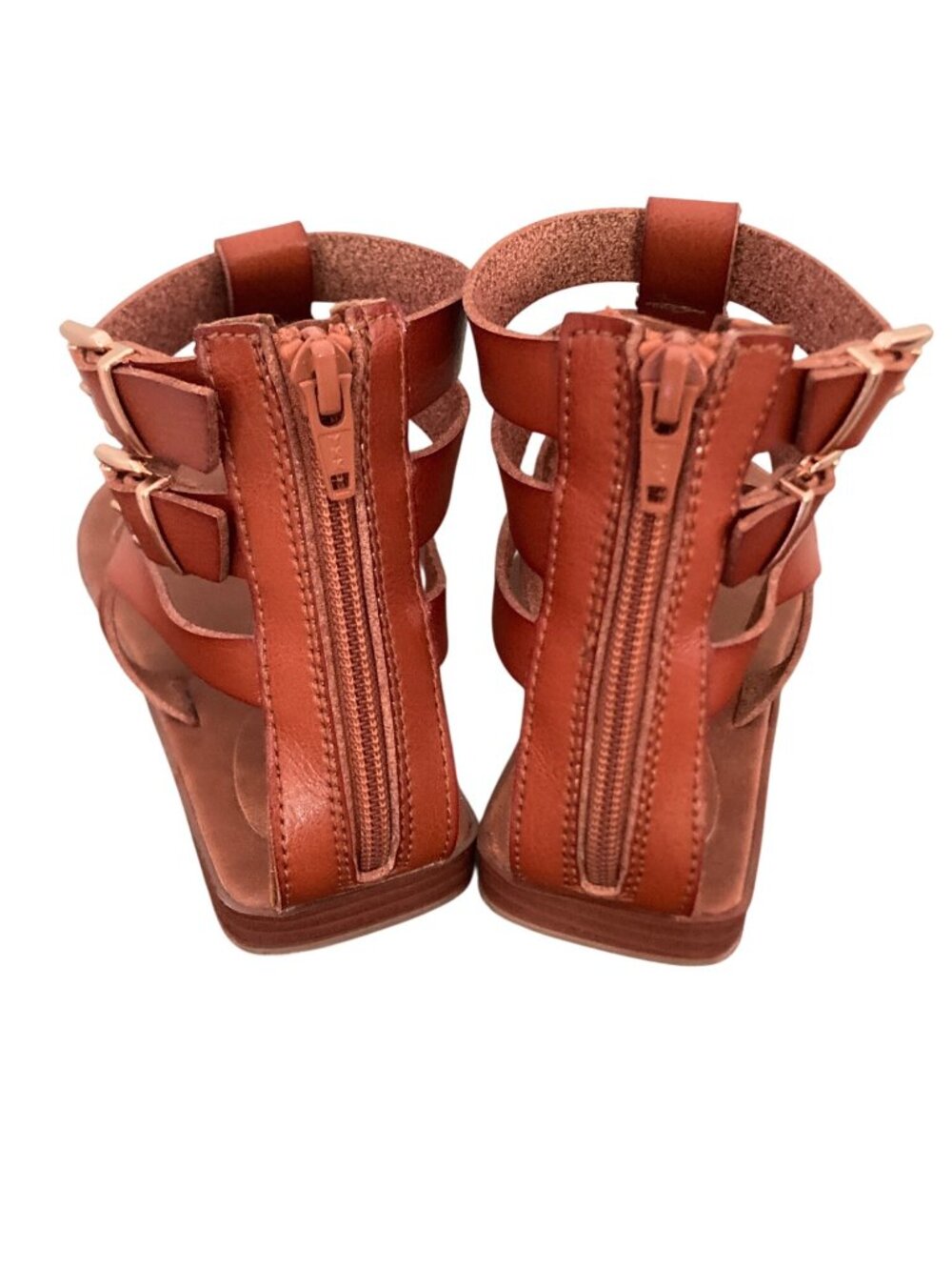 Sonoma Goods For Life Brown Gladiator Sandals With Back Zippers & Buckle Straps - Picture 4 of 6